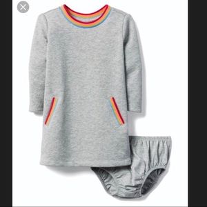 NWT Rainbow & Grey Sparkly Sweatshirt Dress 18-24m